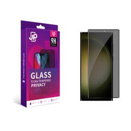 Samsung Galaxy S26 Ultra apsauginis stiklas – JP Titan Privacy grūdintas stiklas – juoda