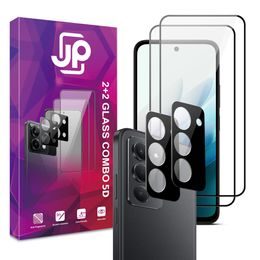JP 5D Combo pack, Σετ 2 5D σκληρυμένων γυαλιών και 2 γυαλάκια για κάμερα, Xiaomi Redmi 15