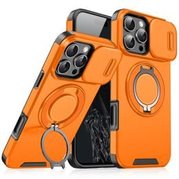 Camslide Stand obal, iPhone 16 Pro, oranžový