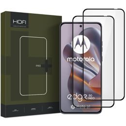 Hofi Pro+ Displayschutz aus gehärtetem Glas, Motorola Edge 50 Neo, 2 stücke, schwarz