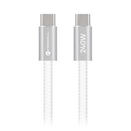 Cablu Forcell F-Energy USB-C - USB-C, QC4.0, PD, 5A, 240W, 2 m, alb