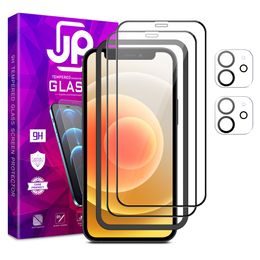 JP Full Pack, 2x 3D staklo sa aplikatorom + 2x staklo za leću, iPhone 12 Mini