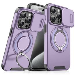 Camslide Stand obal, iPhone 15 Pro, fialový