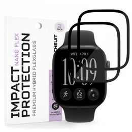Apple Watch 12 46mm aizsargplēve – Techsuit Nano Flex komplekts 2 gab. – melns