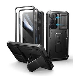 Dexnor 360 Kickstand Hoesje - met Camera Cover & Standaard - Samsung Galaxy S25 Plus - Zwart