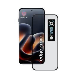 Motorola Edge 70 Pro apsauginis stiklas – OBAL:ME 5D grūdintas stiklas – juoda