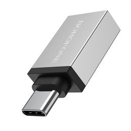 Borofone BV3 OTG Adapter USB-C auf USB-A 3.0 - Datentransfer bis 5 Gb/s - Silber