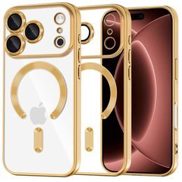 iPhone 17 Pro Max / 18 Pro Max ümbris – Techsuit Luxury Crystal MagSafe – kuldne