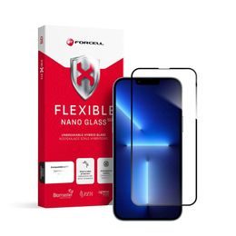 Folie de sticlă securizată hibrid Forcell Flexible 5D Full Glue, iPhone 13 Pro Max/14 Plus, neagră