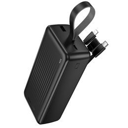 Borofone akupank BJ79B 30000mAh USB-A + USB-C ja Lightning kaablitega – must