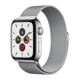 Magnetic Strap Armband für Apple Watch 7 (45 mm), silberfarben