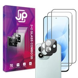 JP 5D Combo pack, Set 2 folii sticlă securizată 5D și 2 protecții cameră foto, Xiaomi Redmi Note 17 4G