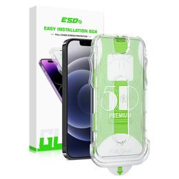 ESD 5D Zaštitno kaljeno staklo Cijeli zaslon s uređajem za uklanjanje prašine i jednostavnom instalacijom, iPhone 12
