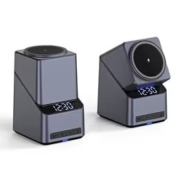 3v1 brezžična polnilnica 15W z budilko in samodejnim obračanjem