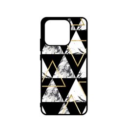 Momanio Hülle für Xiaomi Redmi 10C - Schutzhülle mit einzigartiger Textur - Marble Triangle