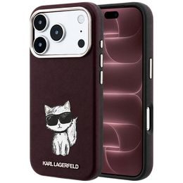 Karl Lagerfeld Smooth Leather Choupette Sketch MagSafe ümbris iPhone 17 Pro Max / 18 Pro Max – punane