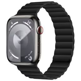 JP Silikonowy pasek magnetyczny, Apple Watch 4 / 5 / 6 / 7 / 8 / 9 / 10 / SE / ULTRA 1 / 2 (44 / 45 / 46 / 49 mm), czarny