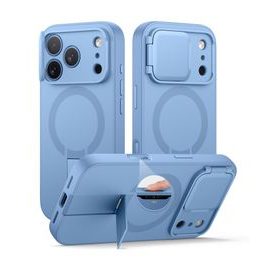 Husă Suritch MagSafe cu Suport și Protecție Cameră pentru iPhone 17 Pro / 18 Pro, albastru deschis
