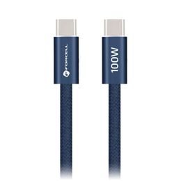 Cablu Forcell F-Energy USB-C - USB-C, QC4.0, PD, 5A, 100W, 1,2 m, albastru