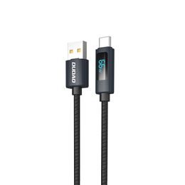 Dudao L7T kabel USB-A - USB-C s LED zaslonom, 66W, 1 m, crni