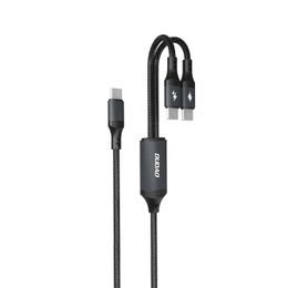 Dudao L3F kabel 2v1 2x USB-C, 100W 1,2 m črn