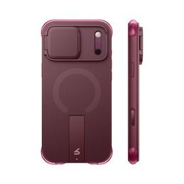 Husă Suritch AirBounce Bumper MagSafe Kickstand CamProtector, iPhone 17 Pro Max / 18 Pro Max, vișiniu
