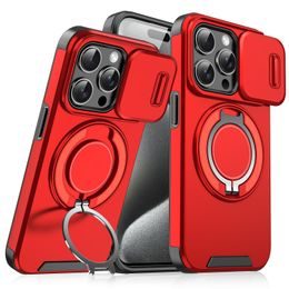 Camslide Stand obal, iPhone 15, červený