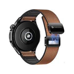 F-Design FS20 Curea magnetică din ecopiele pentru ceasuri Samsung Watch 22 mm, maro