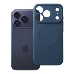 iPhone 17 Pro / 18 Pro silikona vāciņš ar kameras aizsargu – Silicone Mag Cover MagSafe – zils