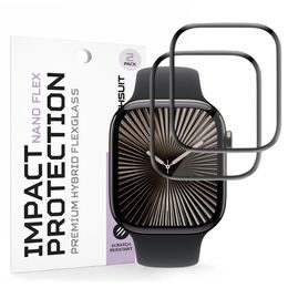 Apple Watch 10 / 11 42mm apsauginė plėvelė – Techsuit Nano Flex, 2 vnt. – juoda