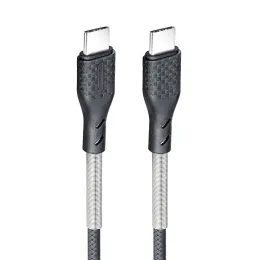 Forcell Carbon kabel, USB-C - USB-C, 3.0 QC, Power Delivery PD60W, CB-02C, crni, 1 metar