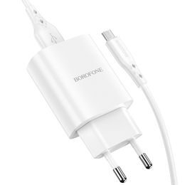 Borofone BN1 Innovatív töltő - USB - Micro USB, 2,1A, fehér