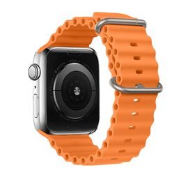 Szilikon szíj, Apple Watch 42 / 44 / 45 / 49 mm, kivitel 1, narancs
