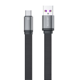 WK Design King Kong 2. generációs USB USB-C kábel, gyors töltéshez / adatátvitelhez, 6A, 1,3 m, fekete (WDC-156a)