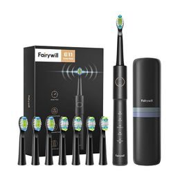 FairyWill FW-E11 Sonic fogkefe készlettel és tokkal, fekete