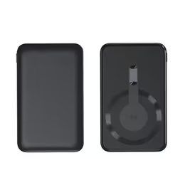 Fém Mini Magsafe Powerbank, 5000mAh, gyorstöltés, PD15W, fekete