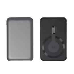 Fém Mini Magsafe Powerbank, 5000mAh, gyorstöltés, PD15W, szürke