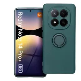 Silikónový kryt s prsteňom, Xiaomi Redmi Note 14 Pro Plus 5G, zelený