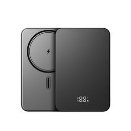 Powerbank UltraThin MagSafe 5000 mAh, PD20W + 15W wireless, negru