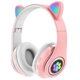 Cat Ear Bluetooth slúchadlá s mikrofónom pre deti, ružové