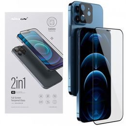 Nillkin 2v1, Tvrzené sklo + ochrnné sklo na čočku, iPhone 12 Pro MAX