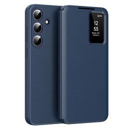 Techsuit SmartView Schutzhülle für Samsung Galaxy S26 Plus - Flip Case mit intelligentem Sichtfenster - Blau
