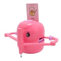 Intelligenter interaktiver Zeichenroboter für Kinder – Lernspielzeug mit 100 Karten, automatischem Zeichnen und unterstütztem Lernen, rosa