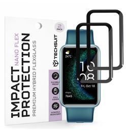 Techsuit Nano Flex, Huawei Watch Fit SE, 2 darab, fekete