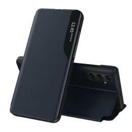 Eco Leather View Case, Samsung Galaxy S25, tmavě modré