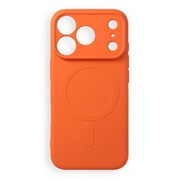 Obal Silicone Mag Cover s ochranou fotoaparátu, iPhone 17 Pro / 18 Pro, oranžový