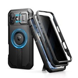 Dexnor Privacy MagSafe Kickstand Camprotector maska iPhone 16 Plus, crna