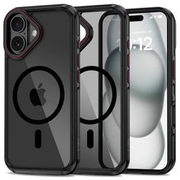 Tech-Protect MagHybrid MagSafe, iPhone 16, červenočerný