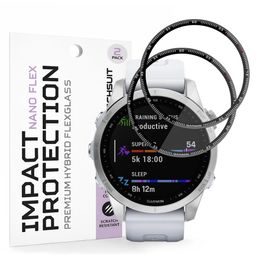 Techsuit Nano Flex, Garmin Fenix 7S, 2 sztuki, czarne