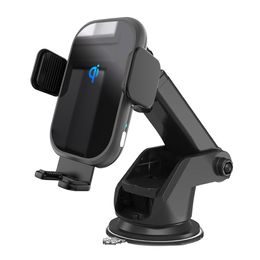 Autós telefontartó műszerfalra és szellőzőrácsba vezeték nélküli töltéssel, 15W, Qi, C13